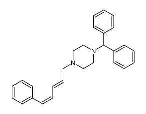 1-benzhydryl-4-(5-phenylpenta-2,4-dienyl)piperazine结构式