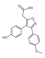 2-[4-(4-hydroxyphenyl)-3-(4-methoxyphenyl)-1,2-oxazol-5-yl]acetic acid Structure