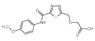 [(5-{[(4-Methoxyphenyl)amino]carbonyl}-1,3,4-thiadiazol-2-yl)methoxy]acetic acid结构式
