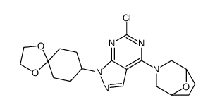 3-(6-chloro-1-(1,4-dioxaspiro[4.5]decan-8-yl)-1H-pyrazolo[3,4-d]pyrimidin-4-yl)-8-oxa-3-azabicyclo[3.2.1]octane Structure