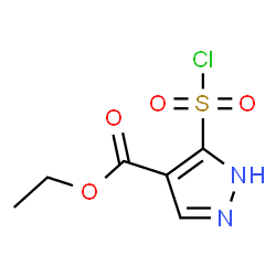 Ethyl 5-(chlorosulfonyl)-1H-pyrazole-4-carboxylate结构式