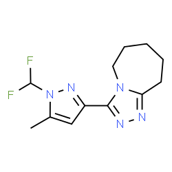 3-[1-(Difluoromethyl)-5-methyl-1H-pyrazol-3-yl]-6,7,8,9-tetrahydro-5H-[1,2,4]triazolo[4,3-a]azepi Structure