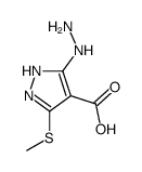 1H-Pyrazole-4-carboxylicacid,3-hydrazino-5-(methylthio)-(9CI)结构式