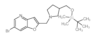 6-Bromo-2-((3-((tert-butyldimethylsilyloxy)methyl)pyrrolidin-1-yl)methyl)furo[3,2-b]pyridine Structure