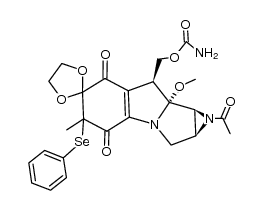 1a-acetyl-7-demethoxy-6,7-dihydro-7,7-(ethylenedioxy)-6-(phenylselenyl)mitomycin A Structure