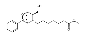 methyl 7-((1S,4R,5S,6R)-6-(hydroxymethyl)-3-phenyl-2-oxa-3-azabicyclo[2.2.1]heptan-5-yl)heptanoate结构式