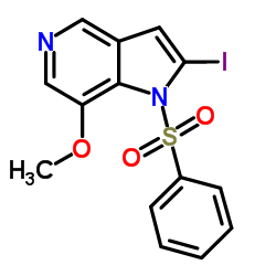 2-Iodo-7-methoxy-1-(phenylsulfonyl)-1H-pyrrolo[3,2-c]pyridine Structure