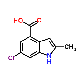 6-Chloro-2-methyl-1H-indole-4-carboxylic acid结构式