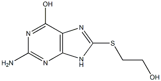 2-amino-8-((2-hydroxyethyl)thio)-9H-purin-6-ol结构式