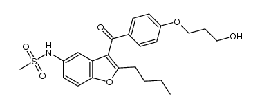 N-(2-butyl-3-(4-(3-hydroxypropoxy)benzoyl)benzofuran-5-yl)methanesulfonamide结构式
