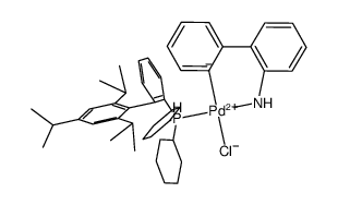 氯(2-二环己基膦基-2 ,4 ,6 -三异丙基-1,1 -联苯基)[2-(2 -氨基-1,1 -联苯)]钯(II)结构式