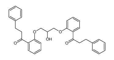 1-[2-[2-hydroxy-3-[2-(3-phenylpropanoyl)phenoxy]propoxy]phenyl]-3-phenylpropan-1-one structure