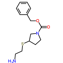 Benzyl 3-[(2-aminoethyl)sulfanyl]-1-pyrrolidinecarboxylate结构式