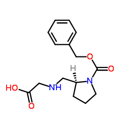 N-({(2S)-1-[(Benzyloxy)carbonyl]-2-pyrrolidinyl}methyl)glycine结构式