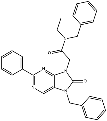 N-benzyl-2-(7-benzyl-8-oxo-2-phenyl-7H-purin-9(8H)-yl)-N-ethylacetamide结构式