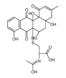 (2R)-3-[(4a,6,8,12a,12b-pentahydroxy-3-methyl-1,7,12-trioxo-5,6-dihydro-4H-benzo[a]anthracen-6a-yl)sulfanyl]-2-acetamidopropanoic acid结构式