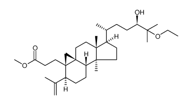 24-Hydroxy-25-ethoxy-3,4-seco-cycloart-4(28)-en-3-oic acid Methyl ester Structure