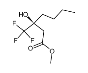 (S)-3-Hydroxy-3-(trifluormethyl)heptansaeure-methylester结构式