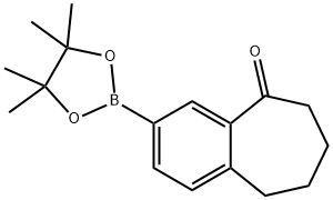9-Oxo-6,7,8,9-tetrahydro-5H-benzocycloheptene-2-boronic acid pinacol ester结构式