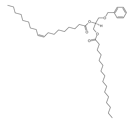 [S,(+)]-3-O-Benzyl-2-O-oleoyl-1-O-palmitoyl-L-glycerol Structure