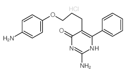 4(3H)-Pyrimidinone,2-amino-5-[3-(4-aminophenoxy)propyl]-6-phenyl-, hydrochloride (1:2) Structure