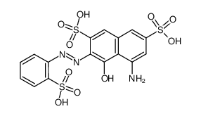 5-Amino-4-hydroxy-3-(2-sulfo-phenylazo)-naphthalene-2,7-disulfonic acid Structure