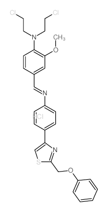 Benzenamine, N, N-bis (2-chloroethyl)-2-methoxy-4-[[[4-[2-(phenoxymethyl)-4-thiazol yl]phenyl]imino]methyl]-, monohydrochloride structure