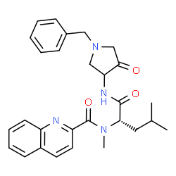 2-Quinolinecarboxamide,N-methyl-N-[3-methyl-1-[[[4-oxo-1-(phenylmethyl)-3-pyrrolidinyl]amino]carbonyl]butyl]-,[3(S)]-(9CI) structure