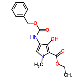 ETHYL 4-BENZYLOXYCARBONYLAMINO-3-HYDROXY-1-METHYL-1H-PYRROLE-2-CARBOXYLATE结构式