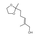 2-Methyl-2-[5-hydroxy-4-methyl-(3E)-pentenyl]-1,3-dioxolane结构式