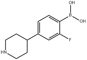 2-Fluoro-4-(piperidin-4-yl)phenylboronic acid结构式