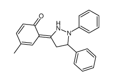 6-(1,5-diphenylpyrazolidin-3-ylidene)-4-methylcyclohexa-2,4-dien-1-one结构式