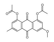 (8-acetyloxy-6-methoxy-3-methyl-9,10-dioxoanthracen-1-yl) acetate Structure