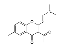 (E)-3-acetyl-2-(2-(dimethylamino)vinyl)-6-methyl-4H-chromen-4-one Structure