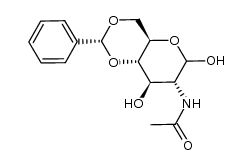 2-acetamido-4,6-O-benzylidene-2-deoxy-D-glucopyranose Structure