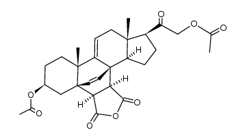 3β,21-diacetoxy-20-oxo-5β,8-etheno-pregn-9(11)-ene-6β,7β-dicarboxylic acid-anhydride结构式