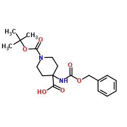 4-苄氧基羰基氨基哌啶-1,4-二甲酸单叔丁基酯结构式
