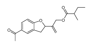 2-Methyl-butyric acid 2-(5-acetyl-2,3-dihydro-benzofuran-2-yl)-allyl ester Structure