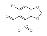1,3-Benzodioxole-5-carboxaldehyde,6-bromo-4-nitro-结构式