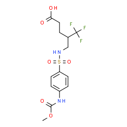 5,5,5-TRIFLUORO-4-([((4-[(METHOXYCARBONYL)AMINO]PHENYL)SULFONYL)AMINO]METHYL)PENTANOIC ACID结构式