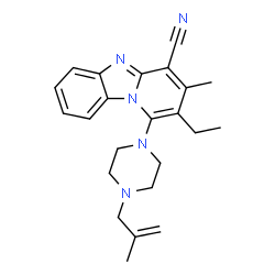 2-ethyl-3-methyl-1-(4-(2-methylallyl)piperazin-1-yl)benzo[4,5]imidazo[1,2-a]pyridine-4-carbonitrile Structure