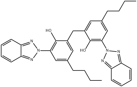 2,2'-Methylenebis[4-tert-butyl-6-(2H-benzotriazol-2-yl)phenol]结构式
