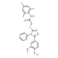 2-[[5-(3,4-dimethoxyphenyl)-4-phenyl-1,2,4-triazol-3-yl]sulfanyl]-N-(2,4,6-trimethylphenyl)acetamide Structure