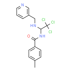 4-methyl-N-{2,2,2-trichloro-1-[(3-pyridinylmethyl)amino]ethyl}benzamide结构式