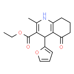Ethyl 4-(2-furyl)-2-methyl-5-oxo-1,4,5,6,7,8-hexahydro-3-quinolinecarboxylate结构式