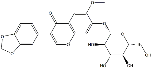 3-(1,3-Benzodioxol-5-yl)-7-(β-D-glucopyranosyloxy)-6-methoxy-4H-1-benzopyran-4-one Structure