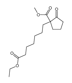 2-(6-carbethoxyhexyl)-2-carbomethoxycyclopentanone结构式