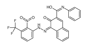 (4Z)-4-[[2-nitro-3-(trifluoromethyl)phenyl]hydrazinylidene]-3-oxo-N-phenylnaphthalene-2-carboxamide结构式