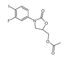 [(5R)-3-(3-fluoro-4-iodophenyl)-2-oxo-1,3-oxazolidin-5-yl]methyl acetate结构式