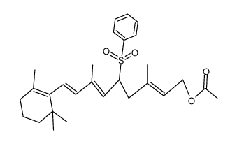 9-(2,6,6-Trimethyl-cyclohex-1-enyl)-5-phenyl-sulphonyl-3,7-dimethyl-1-acetoxy-nona-2,6,8-triene Structure